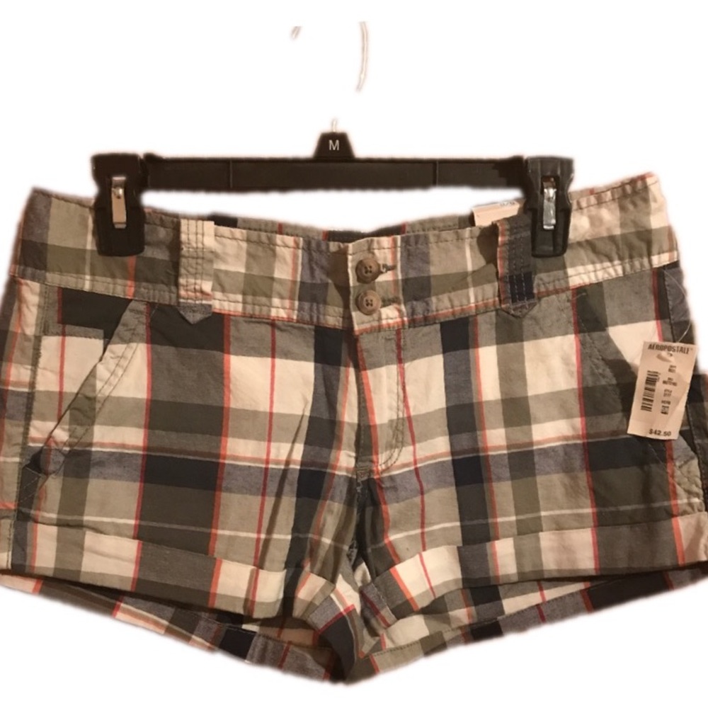 🏷NWT* Aeropostale Plaid Green Khaki Shorts